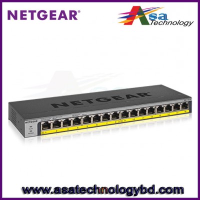NETGEAR 16-Port Gigabit Ethernet Unmanaged PoE Switch (GS116LP) - with 16 x PoE+ @ 76W Upgradeable, Desktop/Rackmount,