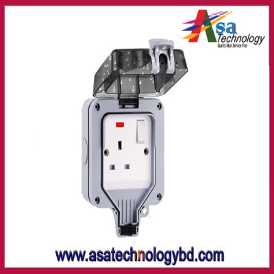 Outdoor Electrical Socket Waterproof Singel Gang OutsideUK Plug IP66 13Amp Socket Wall Electrical Outlets Power Strips