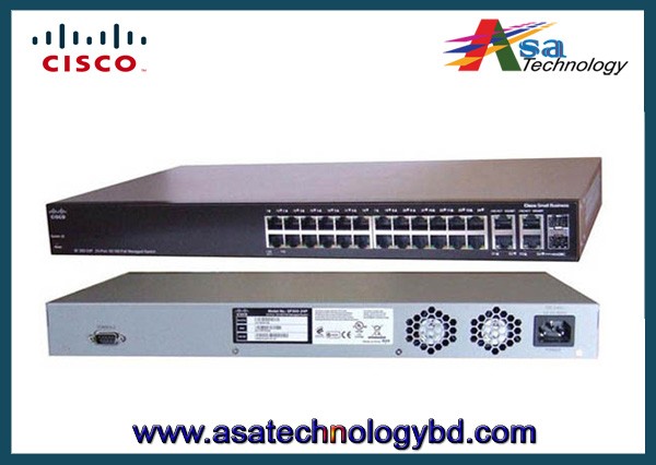 CISCO Network Switch SF300-24PP 24-Port 10/100 PoE+ Managed Switch w/Gig Uplinks (SF300-24PP-K9-NA)