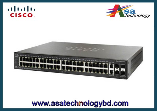 Cisco SF300-48P 48-Port 10/100 PoE Managed Switch with Gigabit Uplinks
