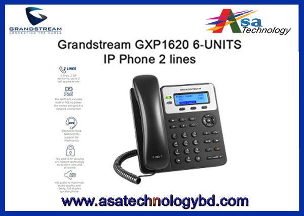 IP Telephone Set Grandstream GXP1620, 2-Line HD IP Phone VoIP 2