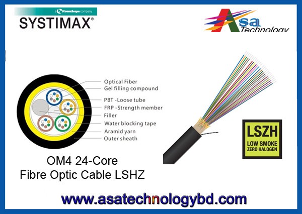 24core Fibre Optic Cable LSHZ OM3-OM4 armoured loose tube Cable