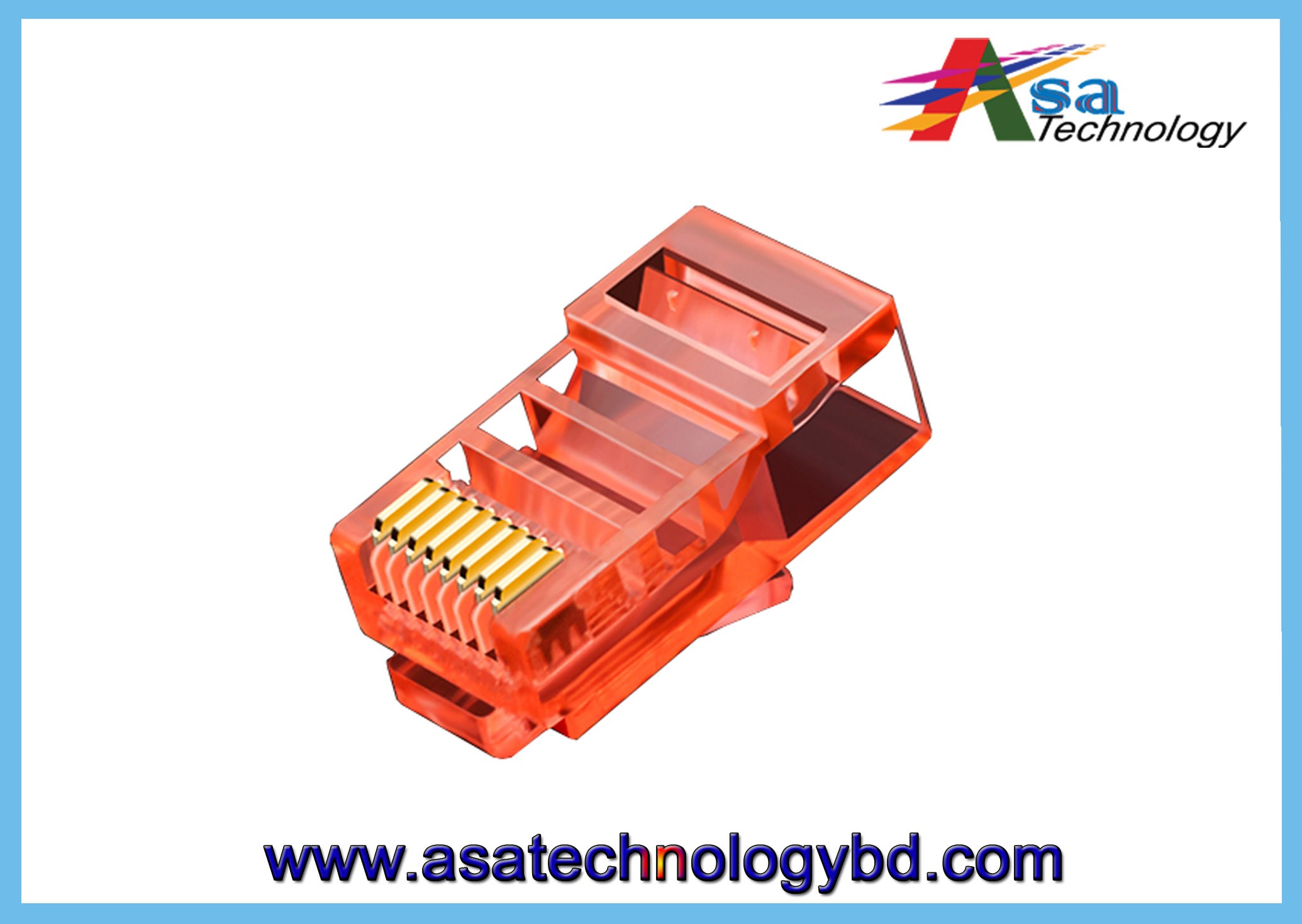 RJ45 Cat6A Connector Colorful Unshielded RJ45 Modular Plug Red price in bangladesh